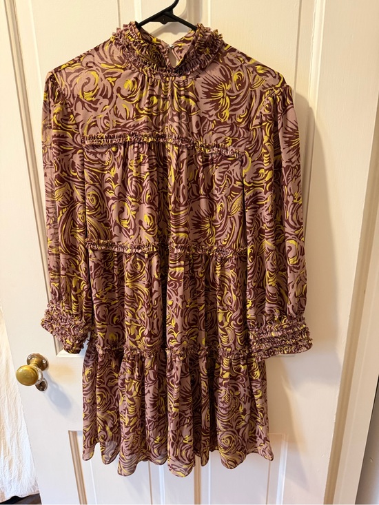 cinq a sept Dresses & Skirts - Cinq à Sept Ruffle Floral Print Long Sleeve Mini Dress Size 6